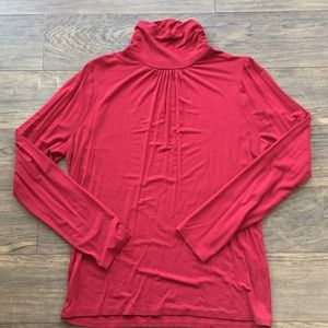 Stretchy Deep Red Turtle Neck