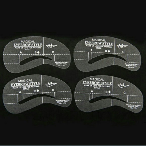 4 eyebrow grooming stencil kit template