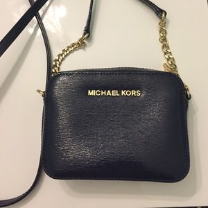 Michael Kors, navy and gold, cross body.