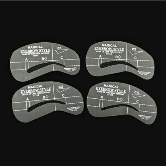 4 eyebrow grooming stencil kit templates