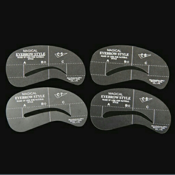 4 eyebrow grooming stencil kit templates