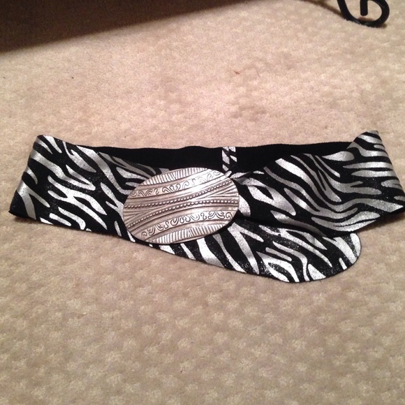 Black and Silver Belt with Silver Buckle
