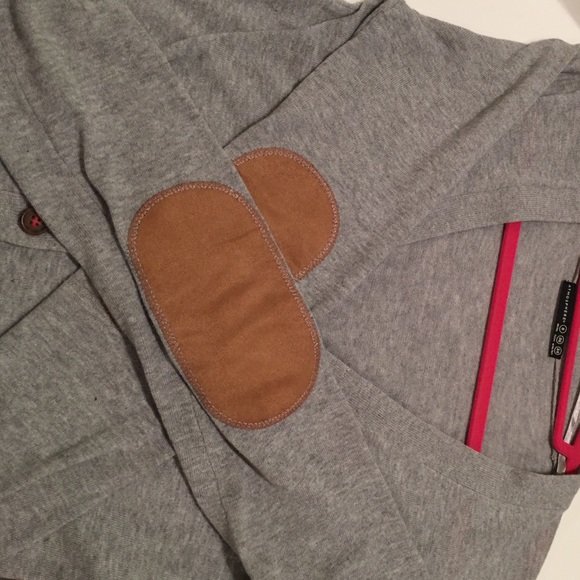 Primark Sweaters - Long Gray Cardigan with Faux Suede Elbow Patches Primark Sweaters - Long Gray Cardigan with Faux Suede Elbow Patches
