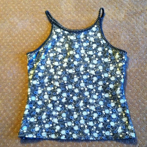 Cute Blue Floral Express Bra Tank Top