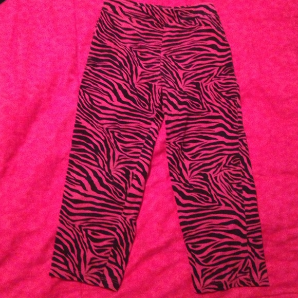 Pink Zebra Elastic leggings/Pants - Picture 1 of 3