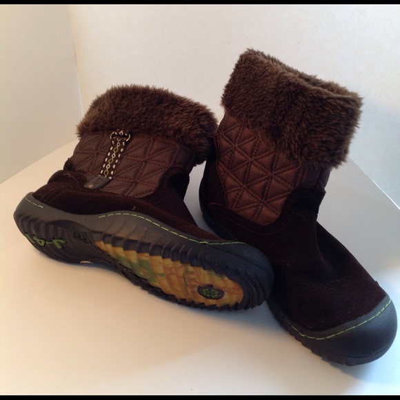Brown faux Shearling Snow Suede Leather Boots
