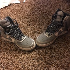 Size 5 Nike Air Force ones with back strap