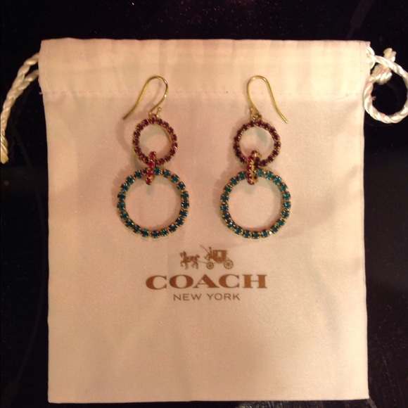 SOLD! Coach multicolor triple circle earrings - Picture 4 of 4