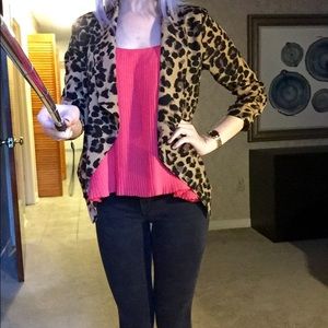 October Sky Leopard Print Blazer