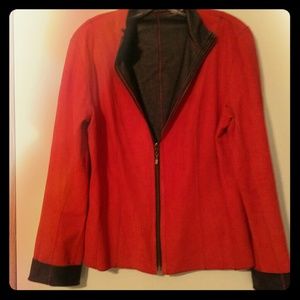 Jacket Orange Suede/ Chocolate Leather