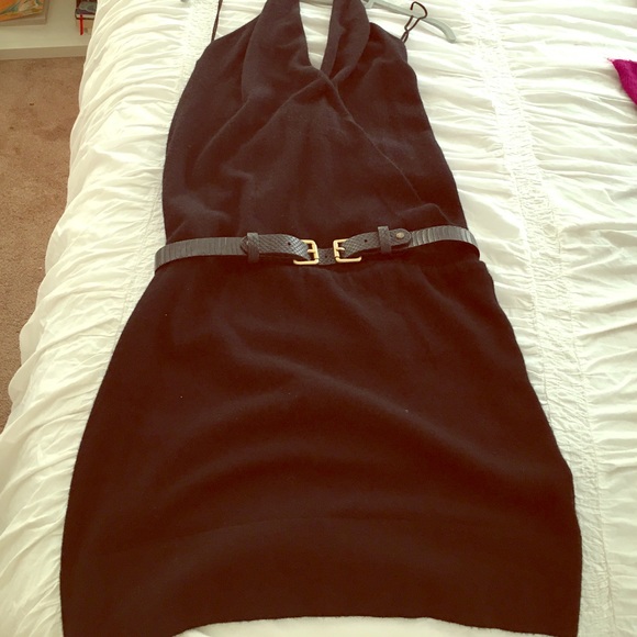 Vince cashmere black halter dress