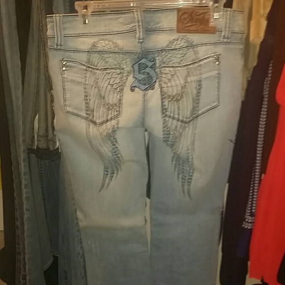 sinful jeans with angel wings
