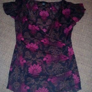 Red and black Express top