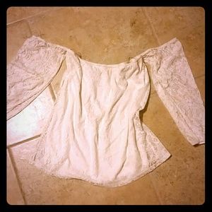 Off the shoulder white top