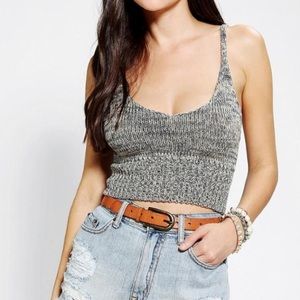 Urban Outfitters Knit Crop Tank in Marbled Grey
