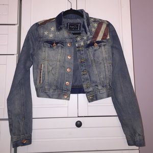 American Flag Jean Jacket size sm