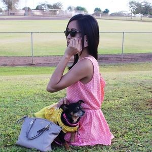 pink polka dot romper