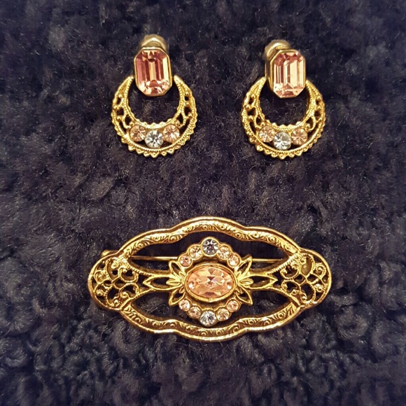 Pin and matching earrings