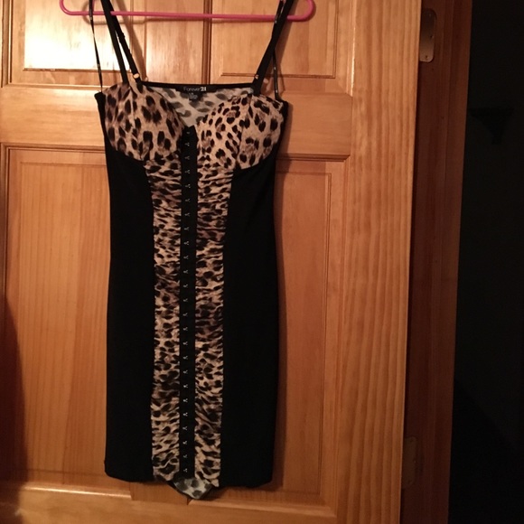 Black and leopard dress
