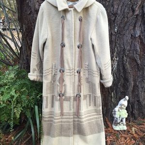Woolrich Indian blanket style maxi coat, ladies M