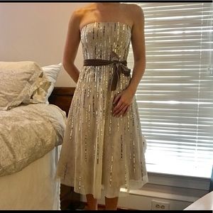 BCBG Tea Length Formal Dress