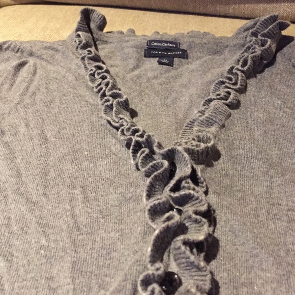 Tommy Hilfiger Button Up Ruffle Sweater - Picture 2 of 4