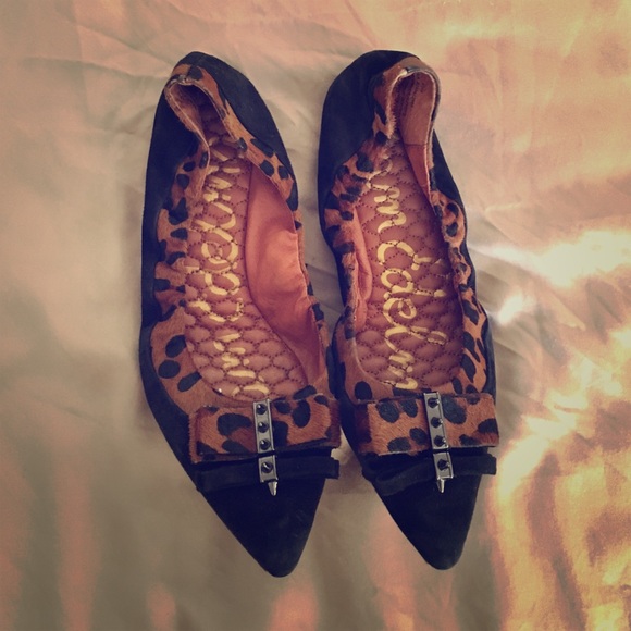 Sam Edelman leopard and black flats