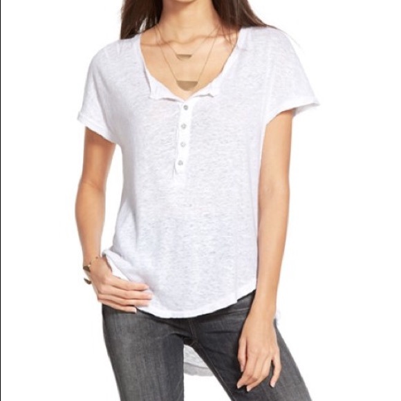 Free People Henley Tee Slub Knit