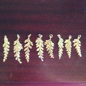 Vintage 1970 gold dipped Hawaiian fern pendants