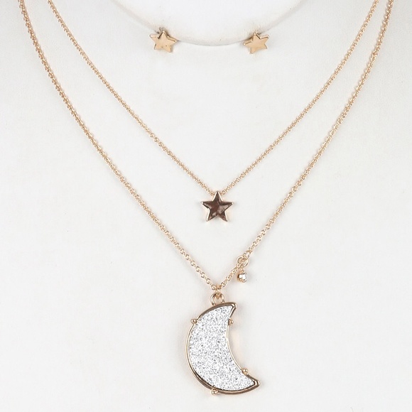 Double Layered Chain Necklace Set