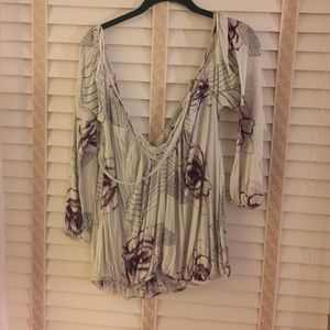 Free people floral print top