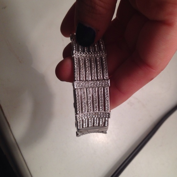 Adriana Osini pave gate bangle bracelet