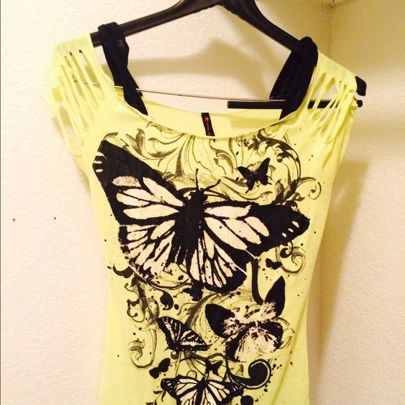 Neon yellow and black shirt