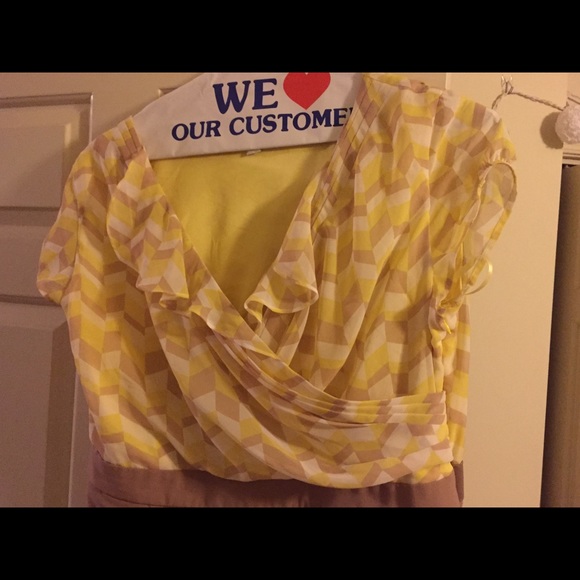 Yellow+ tan New York & Company adorable work dress - Picture 4 of 4