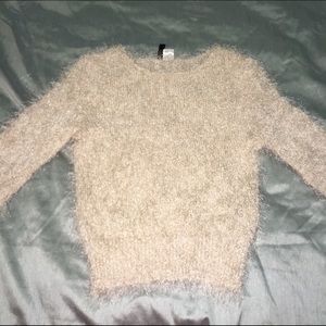 H&M Cream Fuzzy Sweater