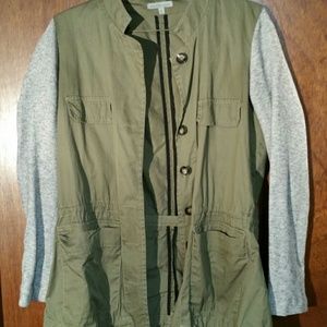 Military jacket with cotton sleeves