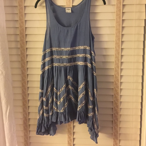 Blue free people tank top/tunic