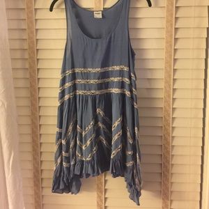 Blue free people tank top/tunic