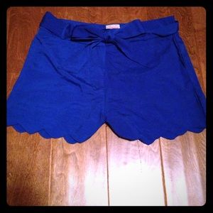 Express royal blue scalloped shorts - size small