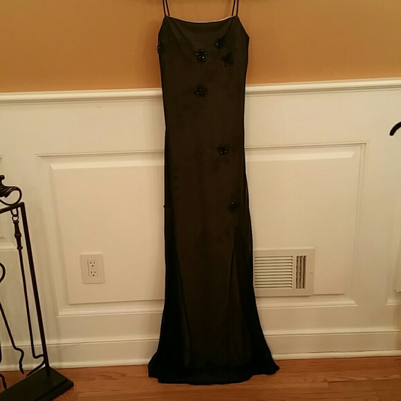GORGEOUS black formal dress or prom dress.