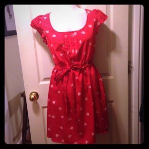 Adorable red dress with bicycles