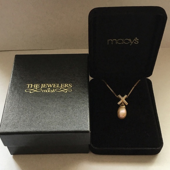 Nwt 14K yellow gold with 💎 & pearl necklace - Picture 4 of 4