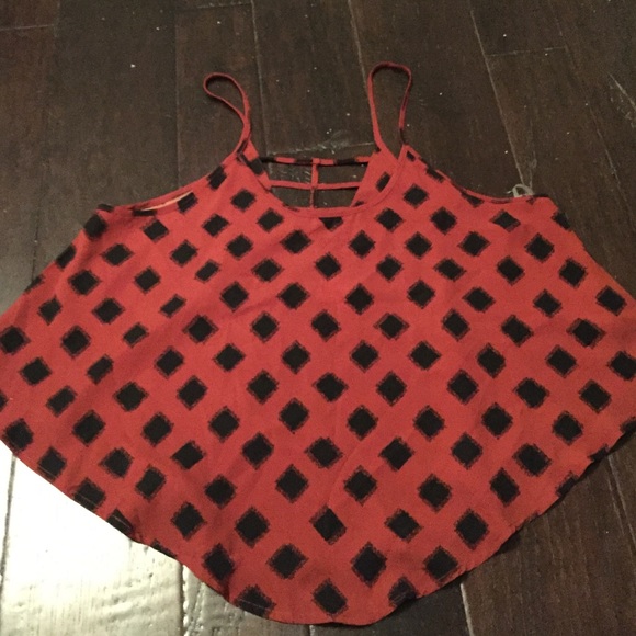 Burgundy & Black Crop Top