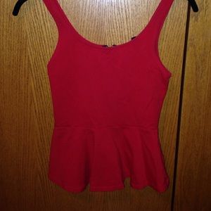 Express red peplum tank - size small