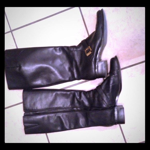 Black knee high leather boots!