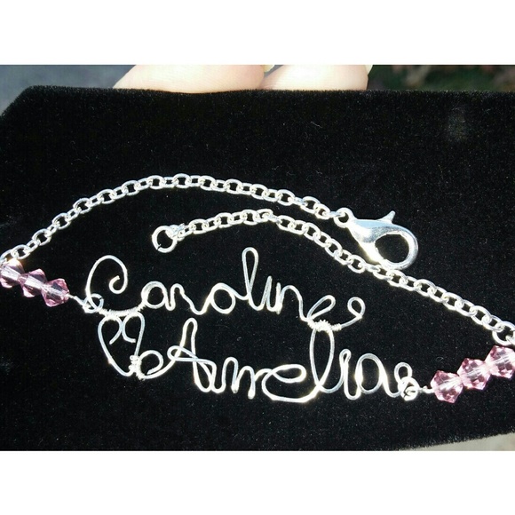 Handmade made wire name bracelet