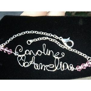 Handmade made wire name bracelet