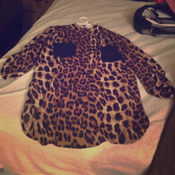 Cheetah print blouse