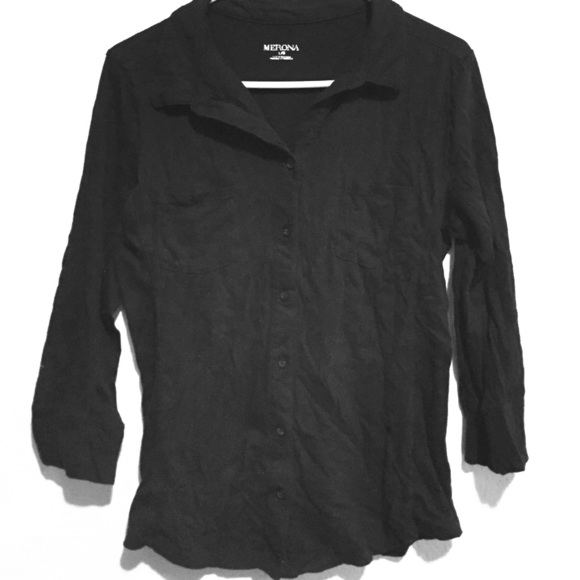 3/4 sleeve button down shirt