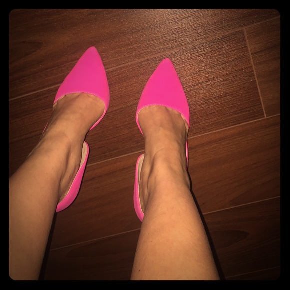 Qupid hot pink neon pumps 7.5